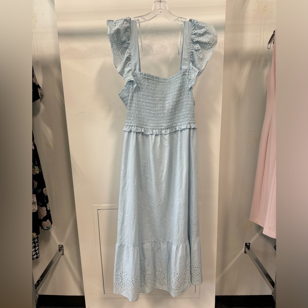 NWT Lauren Conrad Baby Blue Eyelet Summer Dress XXL